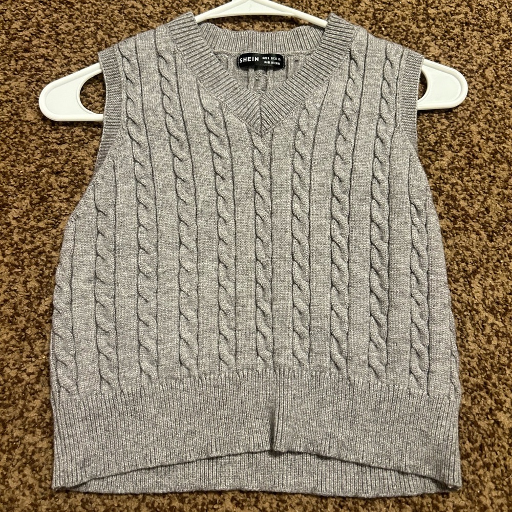 Gray sweater vest